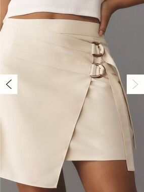 D-Ring Wrap Mini Skirt in Cream